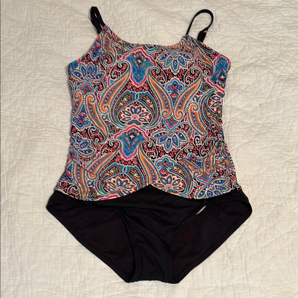 Jantzen Blue and Black One‎ Piece Swimsuit